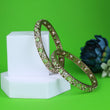 Saloni Fashion Jewellery Luxurious Green Crystal Antique Gold Plated Set Of 2 Bangles For Women