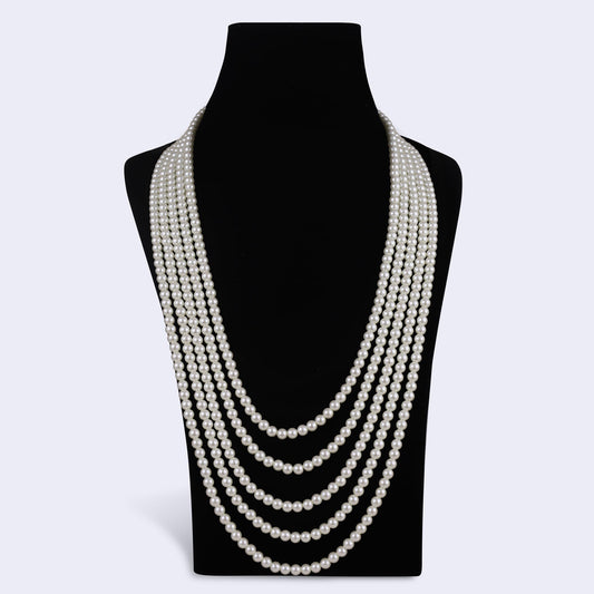 Saloni Fashion Jewellery Freshwater Big Pearl 5 Layered Gold Plated Moti Mala Necklace