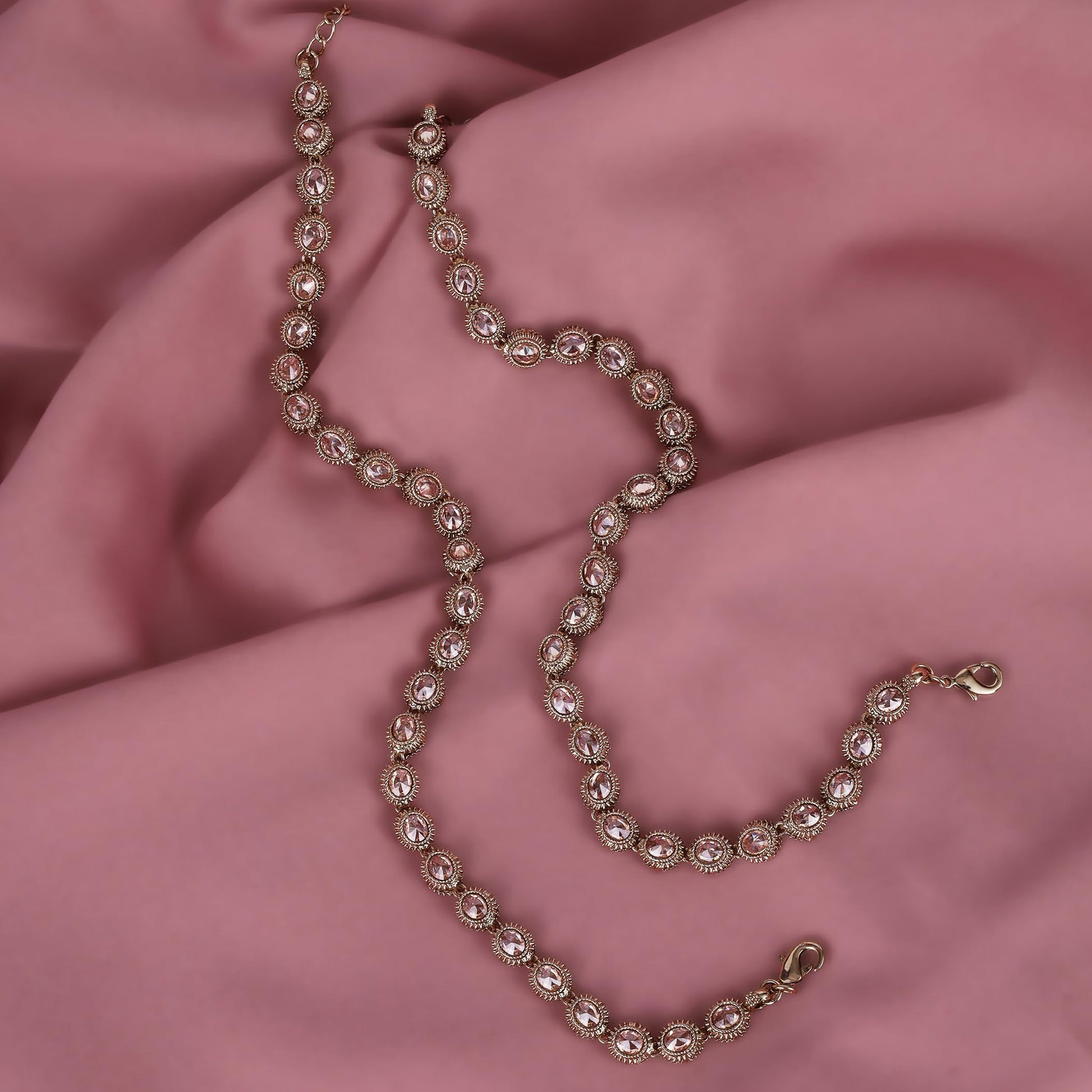 Saloni Fashion Jewellery Traditional Lovely Round Shape Gold Plated Set of 2 Anklet(Payal) For Women