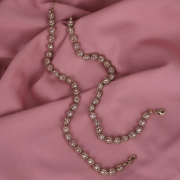 Saloni Fashion Jewellery Traditional Lovely Round Shape Gold Plated Set of 2 Anklet(Payal) For Women
