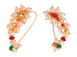 Saloni Fashion Jewellery Traditional Brilliant Oval Shape Gold Plated Combo Set of 2 Maharashtrian Nosepin / Nath Without Piercing For Women and Girls - view 2