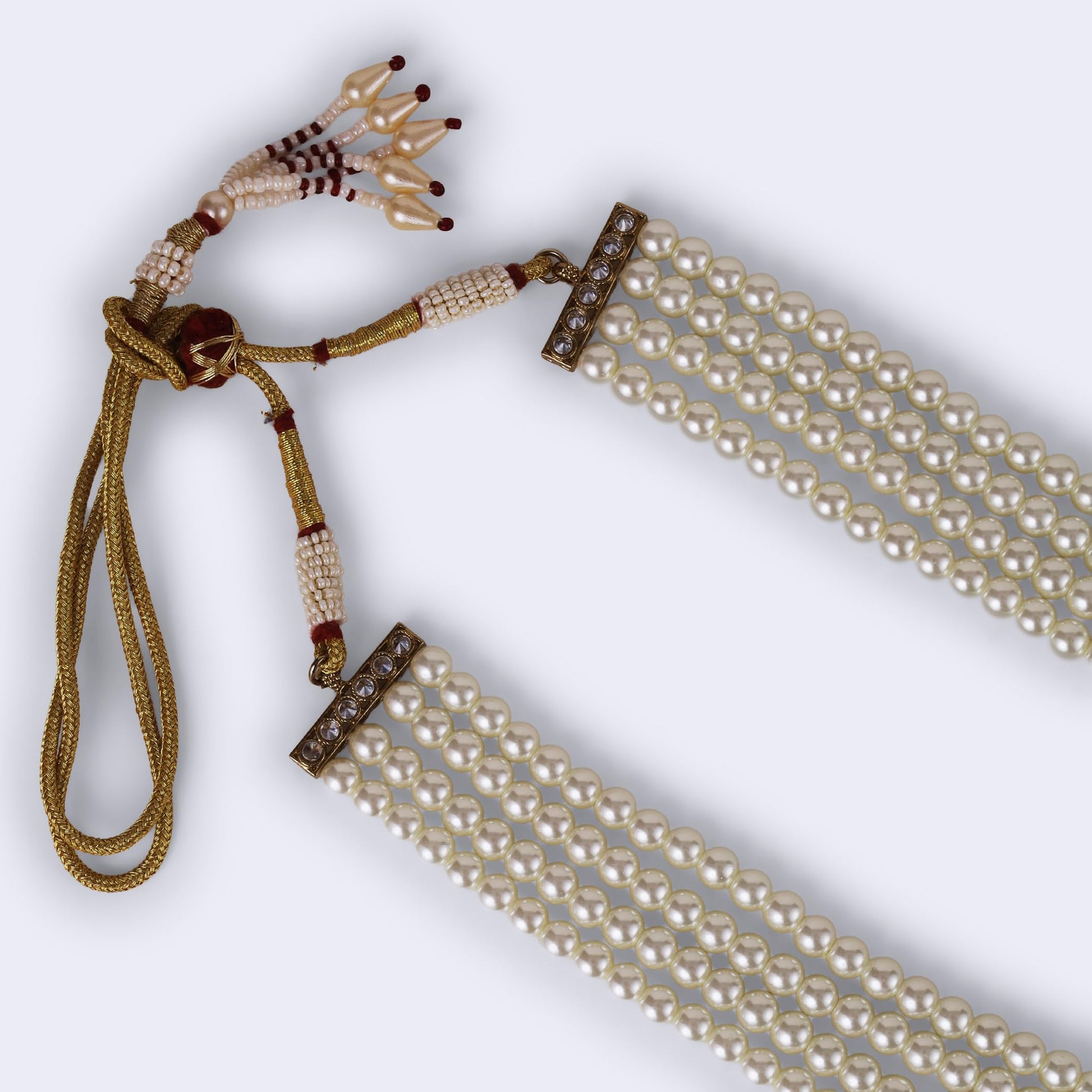 Saloni Fashion Jewellery Graceful Pearl 4 Layered Gold Plated Moti Mala Necklace