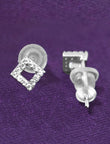 Saloni Fashion Jewellery Triangle Shape CZ Brass Silver Plated Set of 3 Combo Stud Earring For Women and Girls - view 5