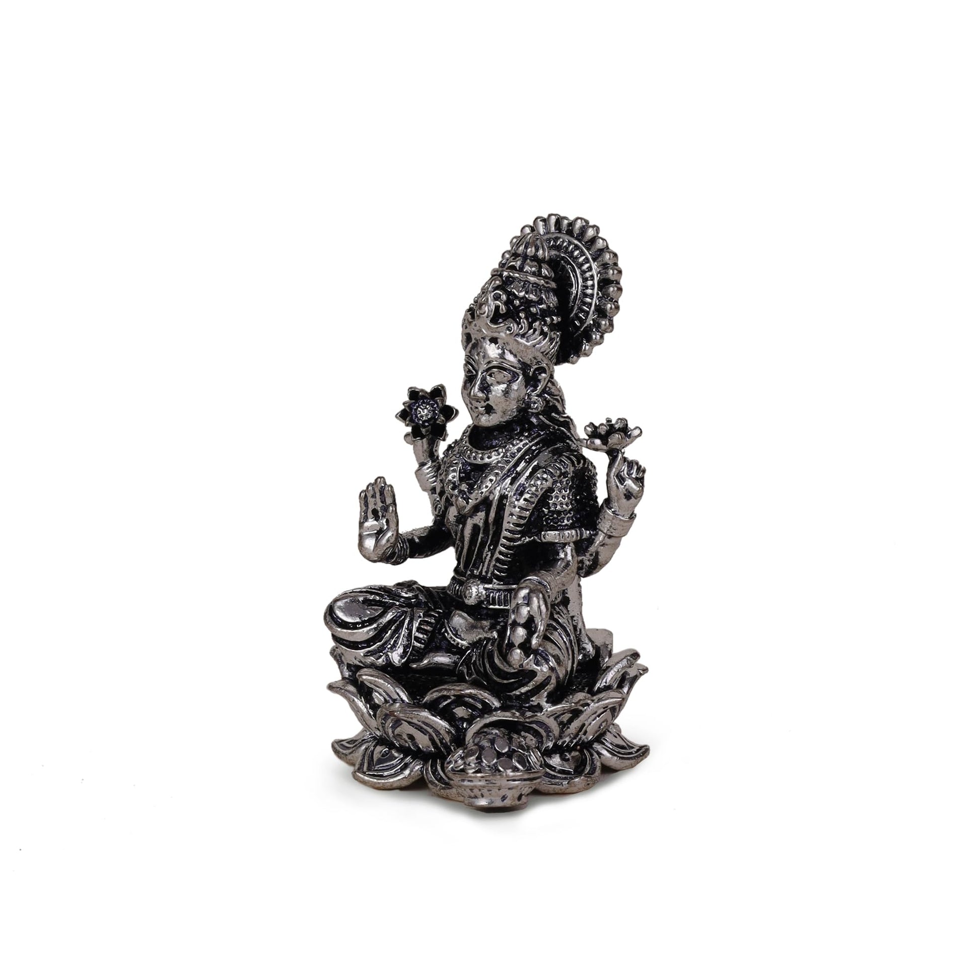 Saloni Fashion Jewellery Devi Laxmi Silver Gold plated Idol/Murti Home And Office Decorative Gifting