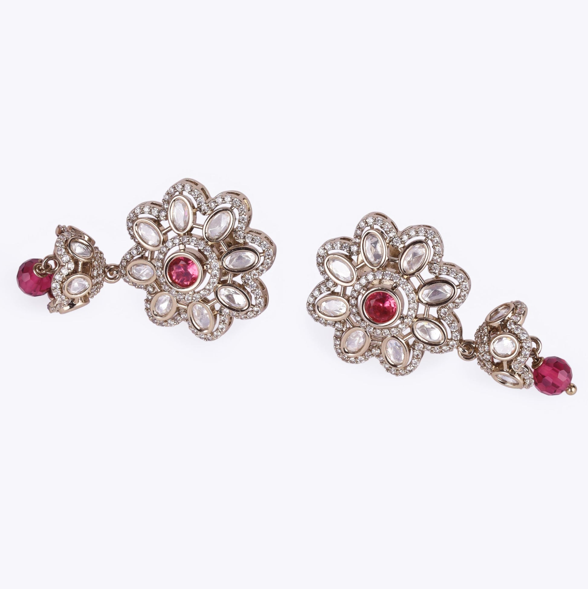 Saloni Fashion Jewellery Classy Flower Design Gold Plated Dangle Earring For Women and Girls