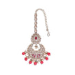 Saloni Fashion Jewellery Traditional Oval and Chandelier Shape Silver Gold Plated Maang Tikka For Women - view 4