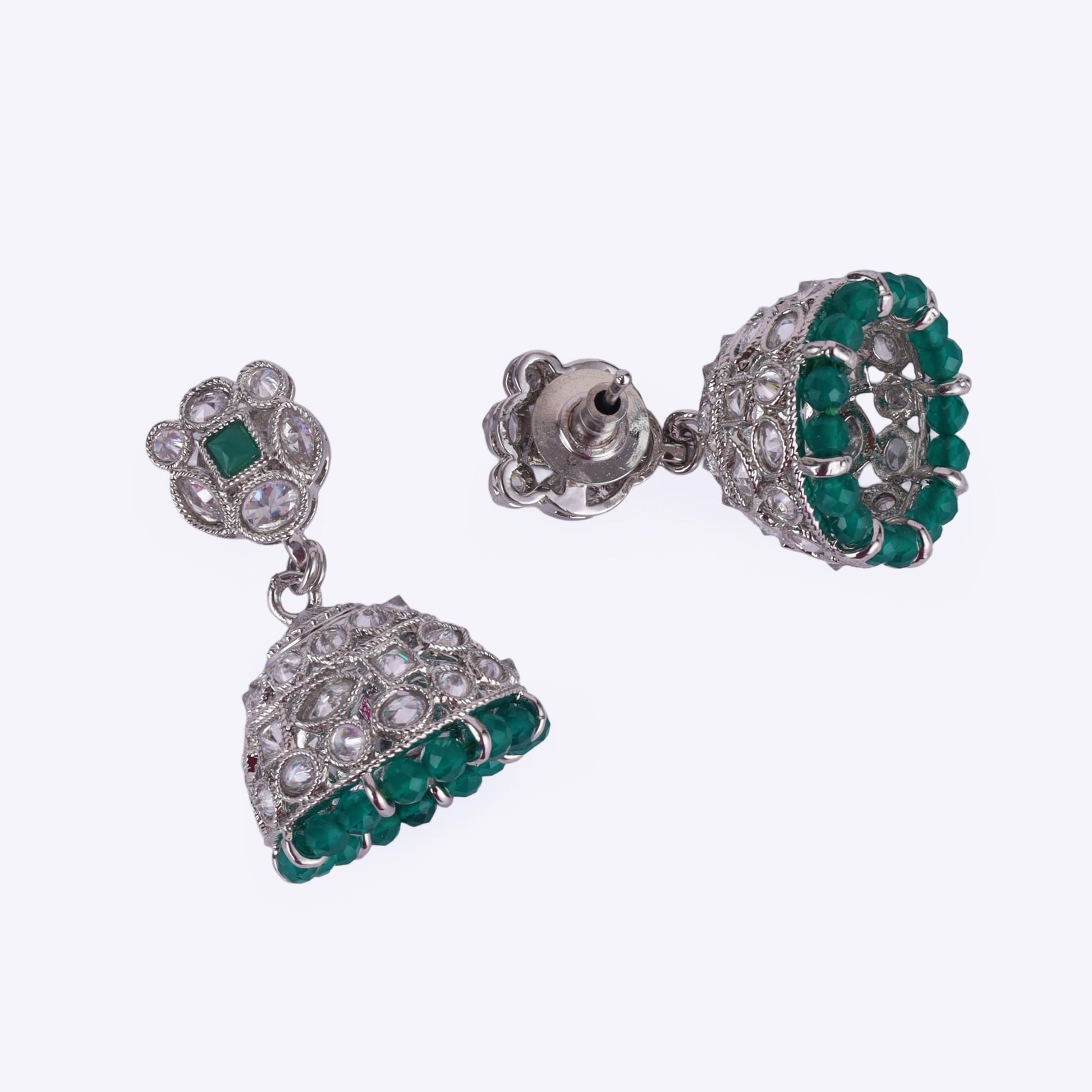 Saloni Fashion Jewellery Stylish Round Shape Silver Plated Jhumki Earring For Women and Girls