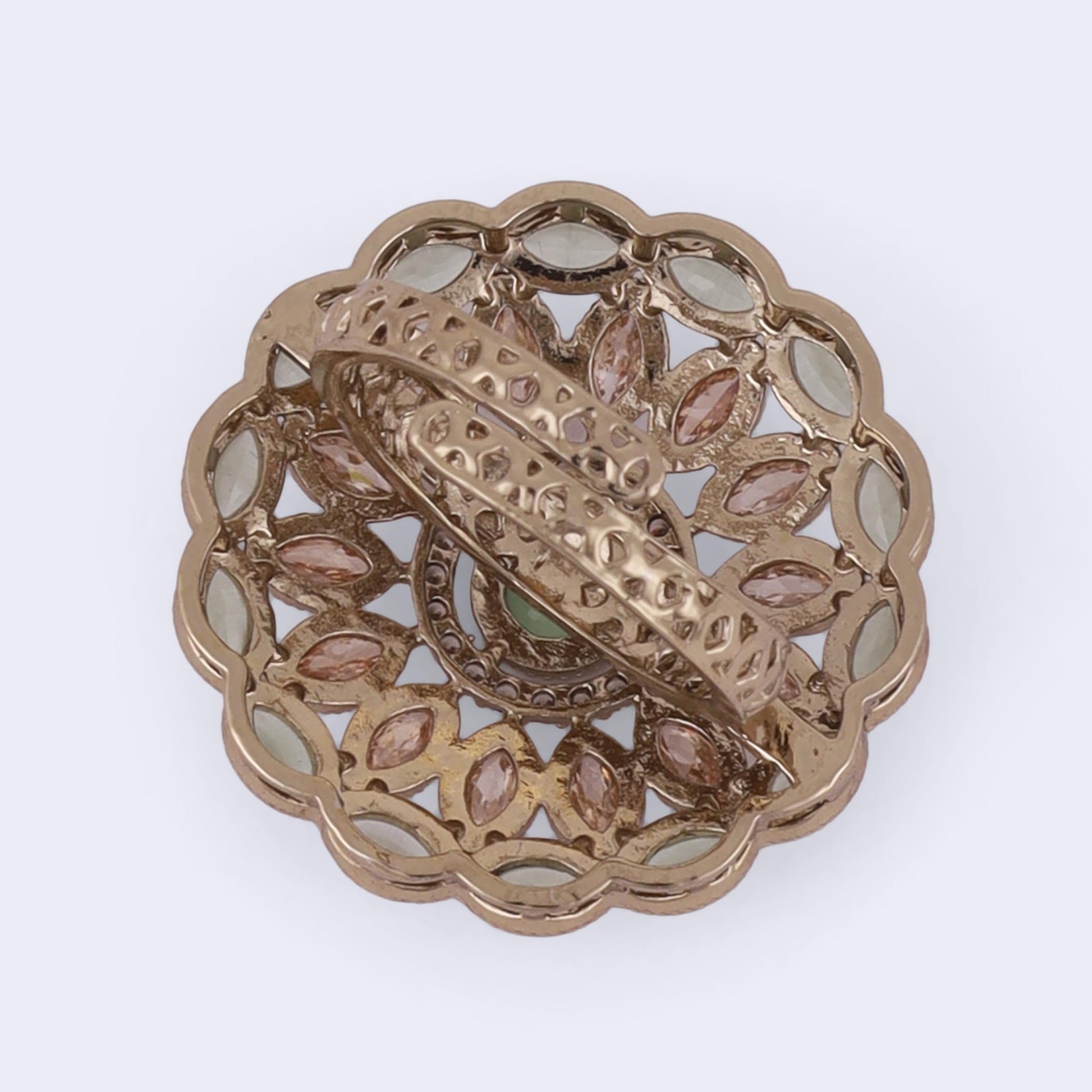 Saloni Fashion Jewellery Gorgeous Round and Oval Shape Gold Plated Adjustable Finger Ring For Women