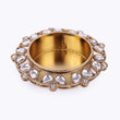 Saloni Fashion Jewellery Traditional Designer Paisley and Round Shape Brass Gold Plated White Stone Festival Decorative Deep / Diya - view 5