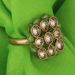 Saloni Fashion Jewellery Modish Round and Oval Shape Gold Plated Set of 2 Combo Adjustable Finger Ring For Women