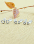 Saloni Fashion Jewellery Round Shape CZ Studded Combo of 3 Silver Plated Stud Earring For Women and Girls - view 7