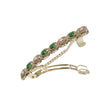 Saloni Fashion Jewellery Pretty Round Shape Green Kundan Antique Gold Plated Hair Clip For Women and Girls - view 3