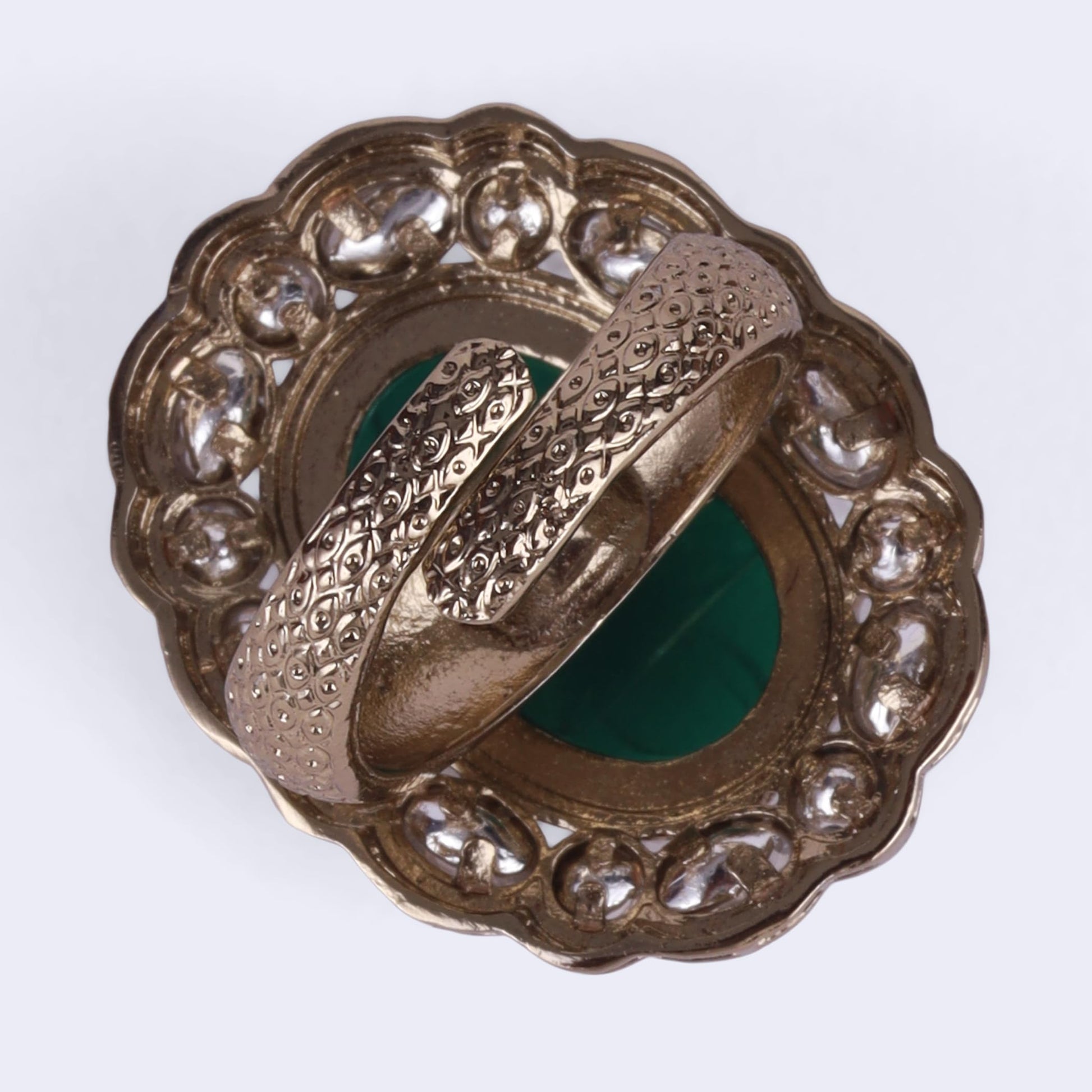 Saloni Fashion Jewellery Creative Round Shape Gold Plated Adjustable Finger Ring For Women and Girls