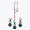Charming Round and Oval Shape Gold Plated Dangle Earring With Maangtikka