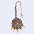 Saloni Fashion Jewellery Lavish Round and Flower Design Gold Plated Maang Tikka For Women and Girls - view 5