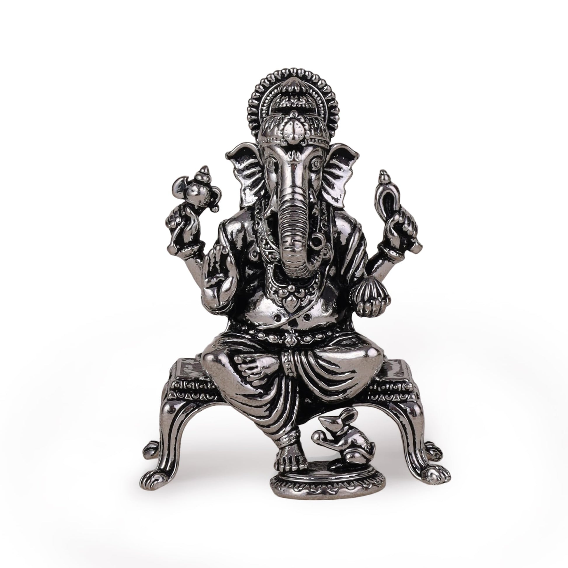 Saloni Fashion Jewellery Lord Ganesha Silver Gold plated Idol/Murti Home And Office Decorative Gifting