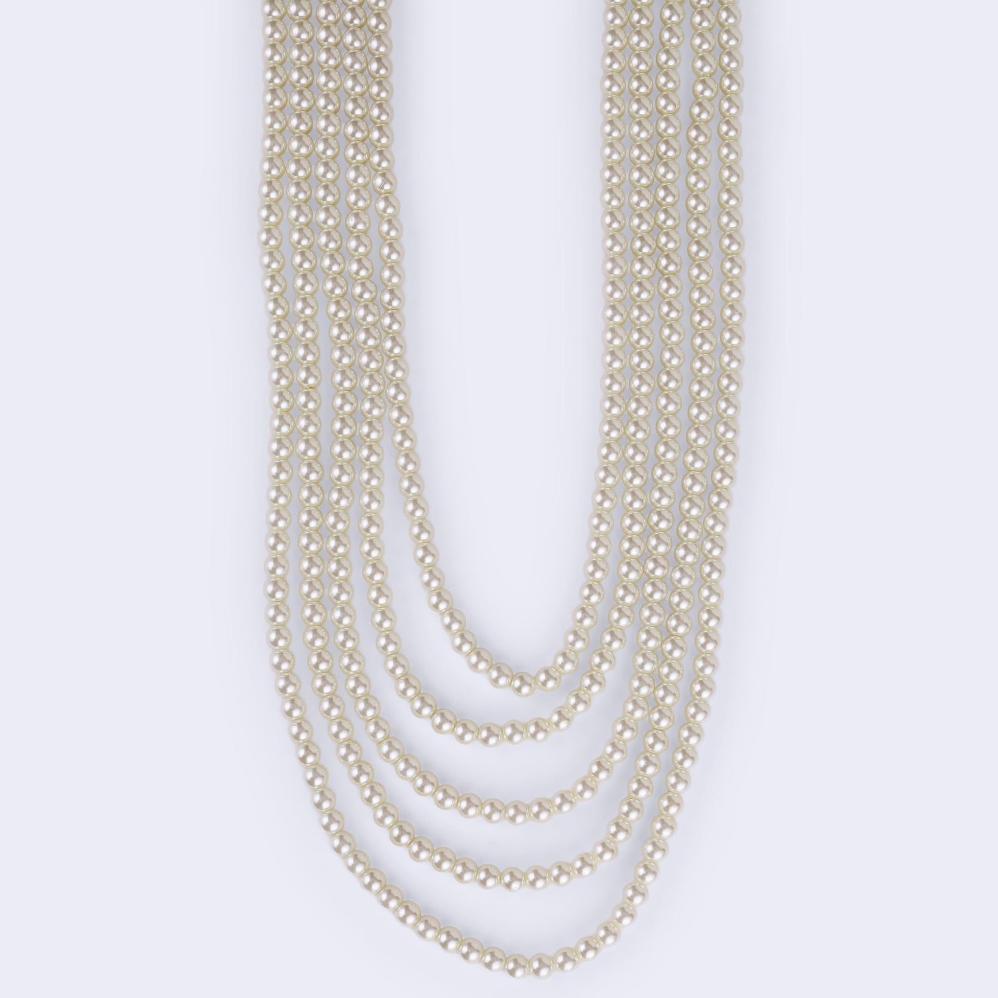 Saloni Fashion Jewellery Freshwater Big Pearl 5 Layered Gold Plated Moti Mala Necklace