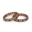 Saloni Fashion Jewellery Graceful Beads Oval Shape Stone Antique Gold Plated Set Of 2 Bangles For Women - view 4