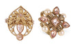 Saloni Fashion Jewellery Superb Flower and Oval Shape Gold Plated Set of 2 Combo Adjustable Finger Ring For Women - view 2