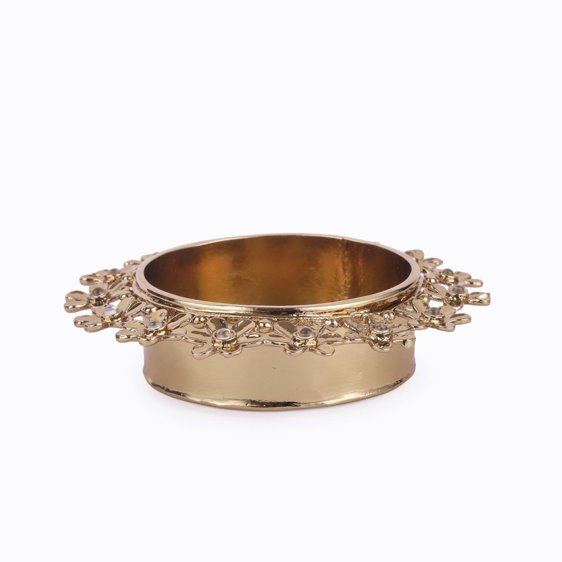 Saloni Fashion Jewellery Traditional Astonish Flower Design Brass Gold Plated Festival Decorative Deep / Diya