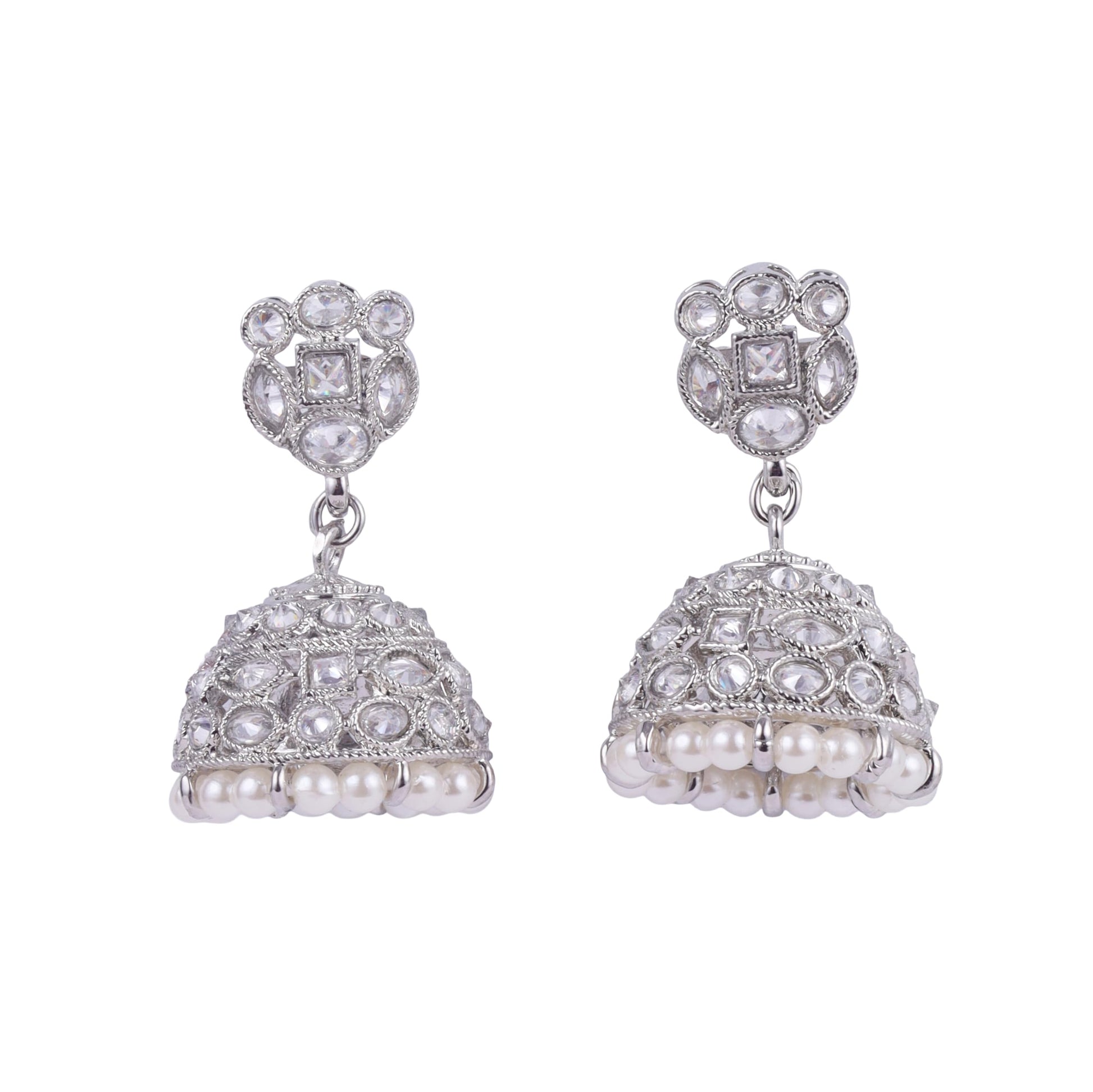 Saloni Fashion Jewellery Charming Round Shape Silver Plated Jhumki Earring For Women and Girls