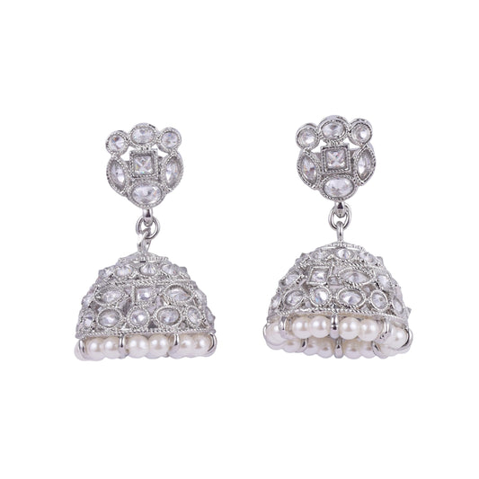 Saloni Fashion Jewellery Charming Round Shape Silver Plated Jhumki Earring For Women and Girls