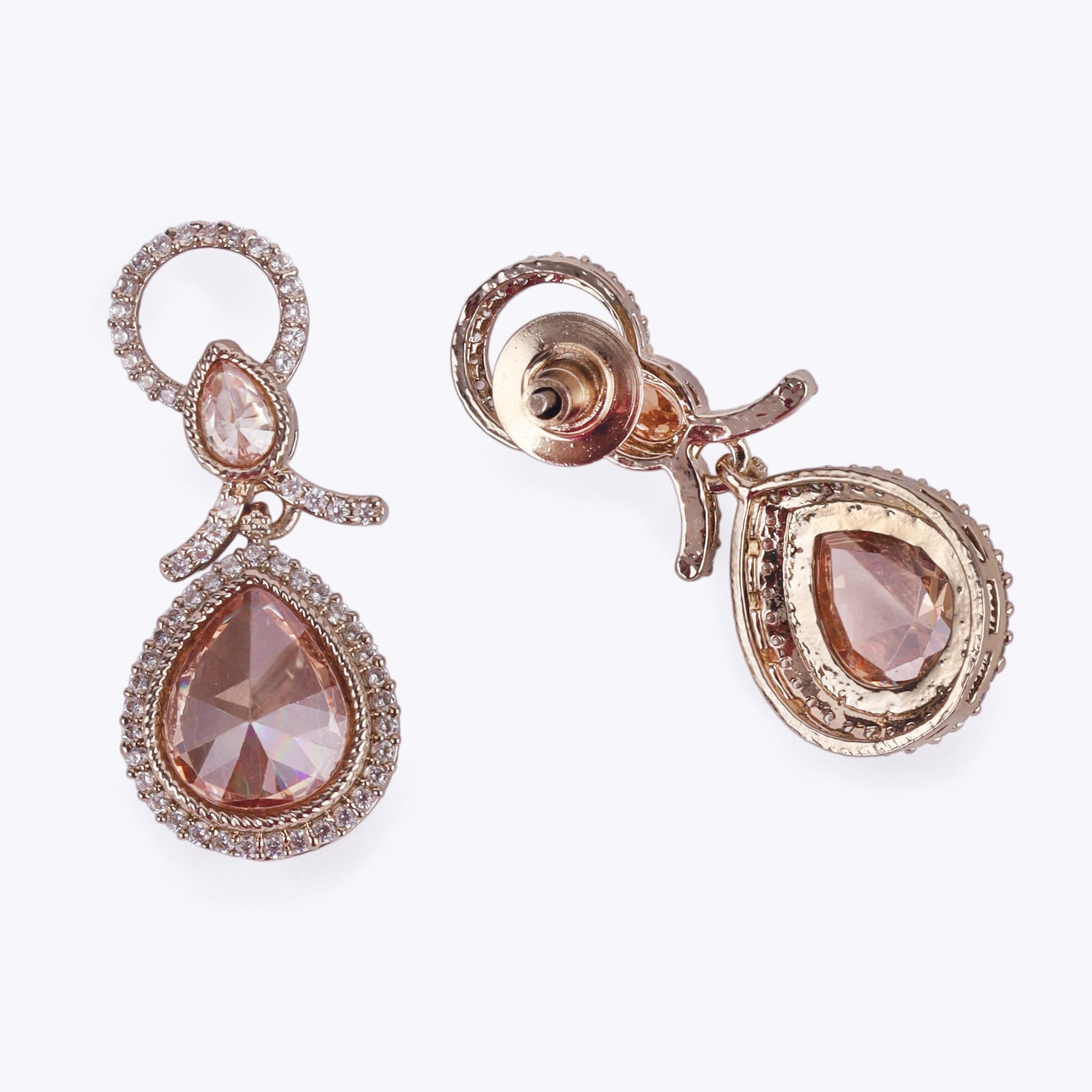 Saloni Fashion Jewellery Creative Round and Oval Shape Gold Plated Dangle Earring With Maangtikka For Women and Girls