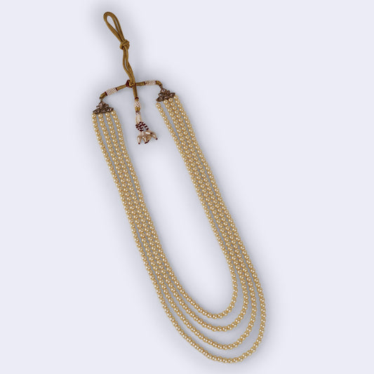 Saloni Fashion Jewellery Classic Pearl 4 Layered Gold Plated Moti Mala Necklace