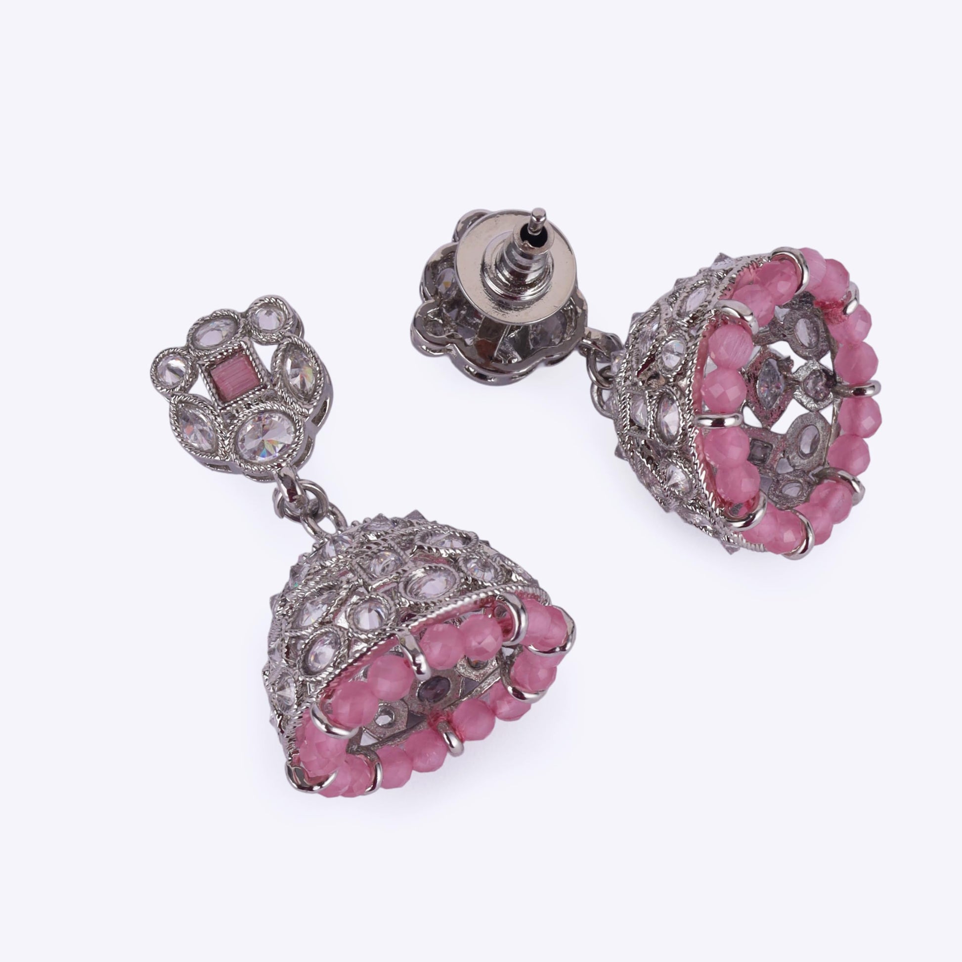 Saloni Fashion Jewellery Beautiful Round Shape Silver Plated Jhumki Earring For Women and Girls