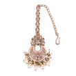 Saloni Fashion Jewellery Traditional Chandelier and Flower Shape Silver Gold Plated Maang Tikka For Women - view 4