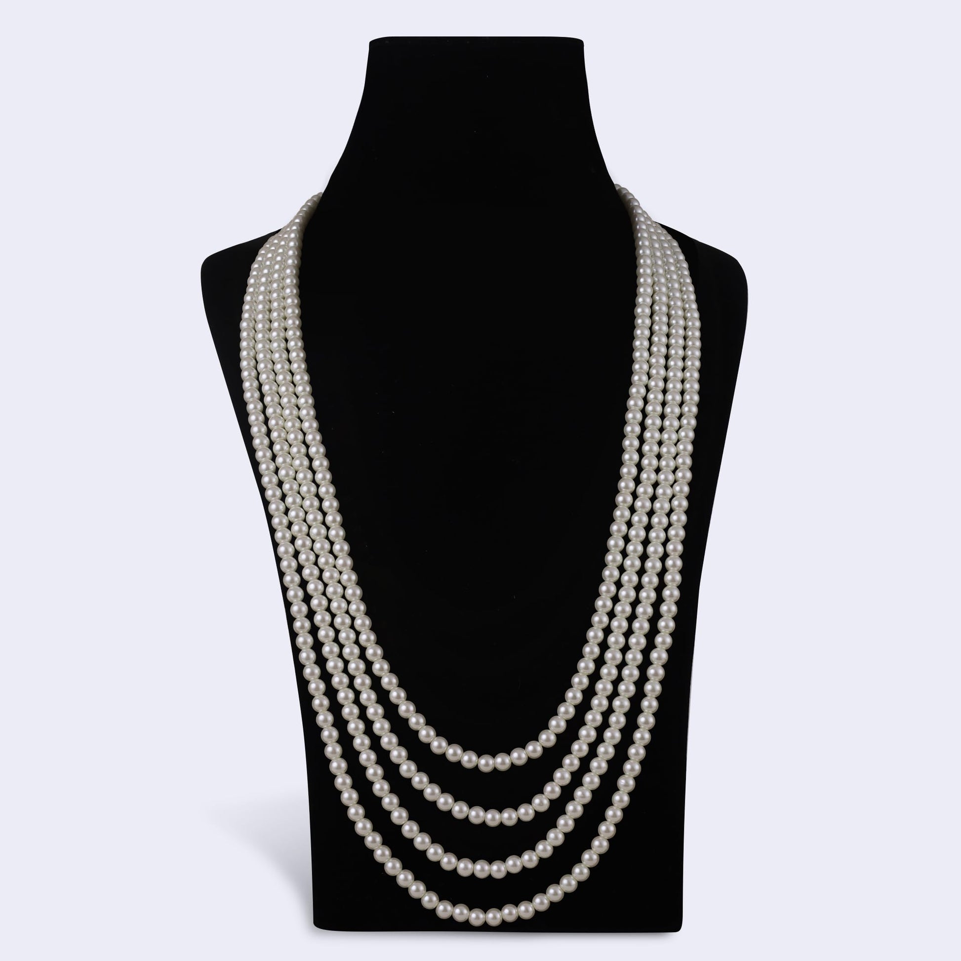 Saloni Fashion Jewellery Graceful Pearl 4 Layered Gold Plated Moti Mala Necklace