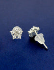 Saloni Fashion Jewellery Round Shape CZ Brass Silver Plated Stud Earring For Women and Girls