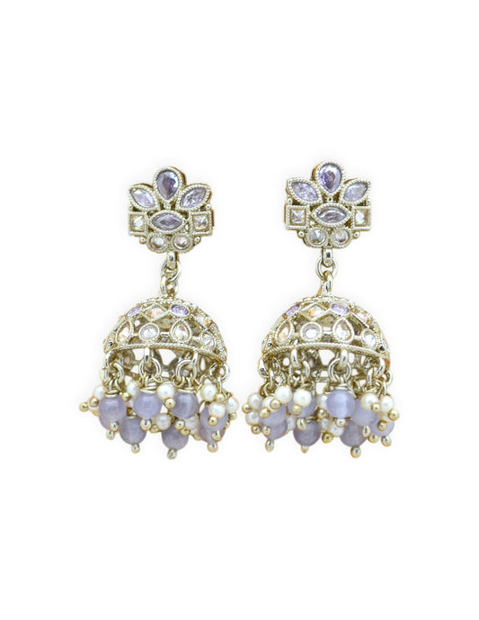 Saloni Fashion Jewellery Ethnic Flower Design Pearl Kundan Antique Gold Plated Jhumki Earring For Women and Girls