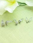 Saloni Fashion Jewellery Cuff Shape CZ Studded Combo of 3 Silver Plated Stud Earring For Women and Girls - view 3
