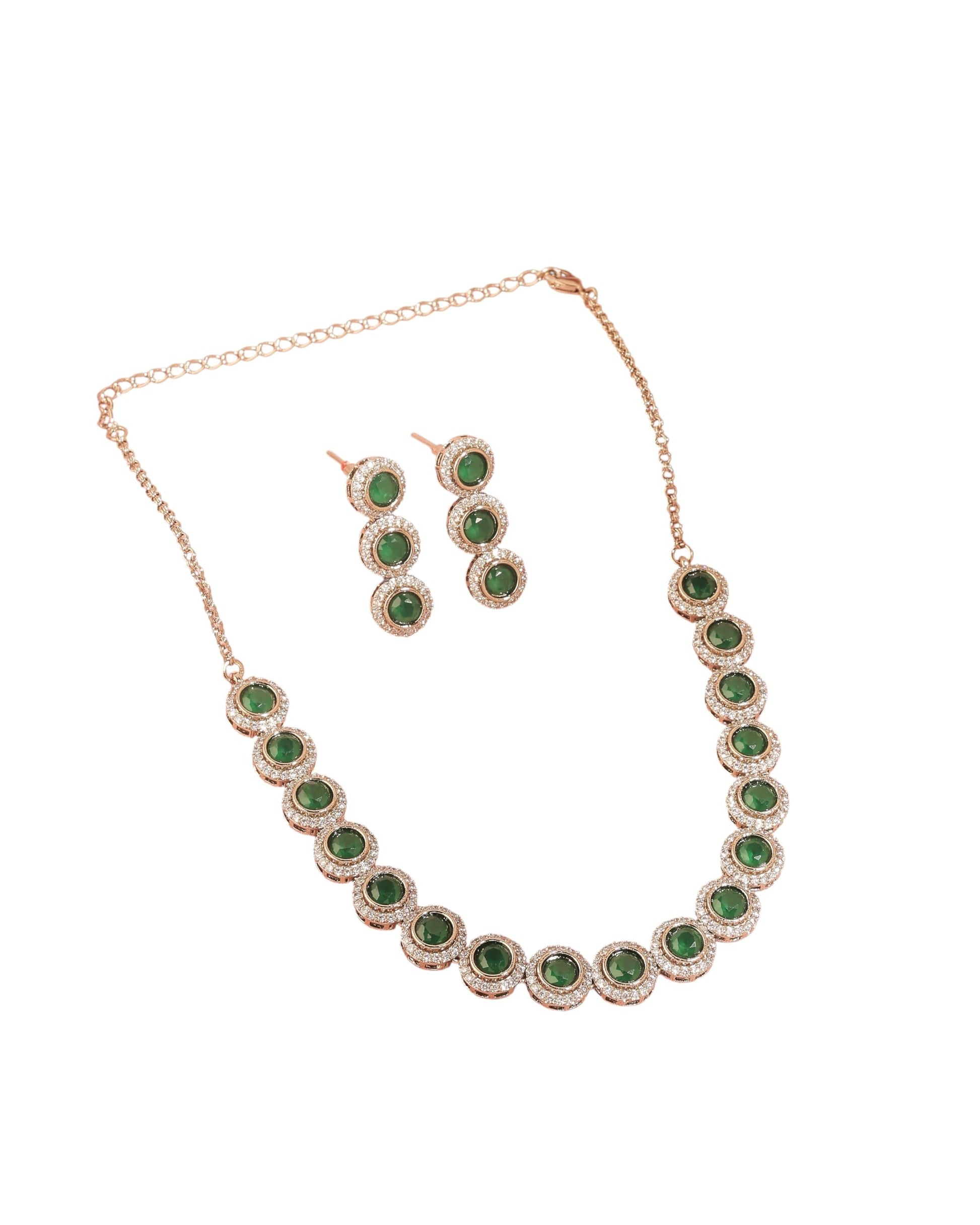 Saloni Fashion Jewellery Incredible Round Shape CZ and Unkut Kundan Stone Gold Plated Brass Choker Necklace Set For Women and Girls