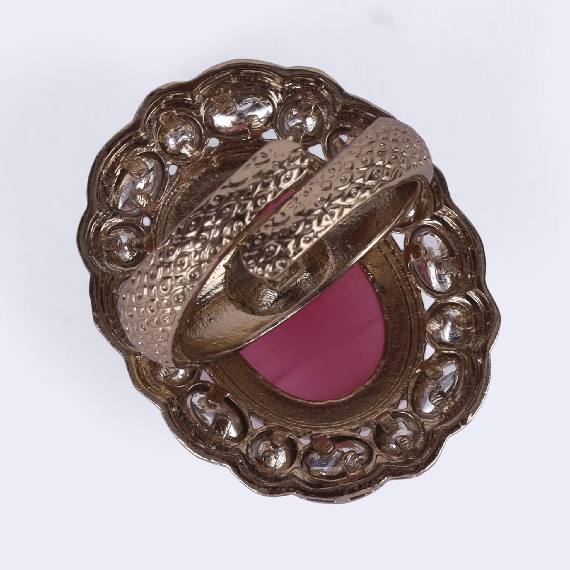 Saloni Fashion Jewellery Delightful Round Shape Gold Plated Adjustable Finger Ring For Women and Girls