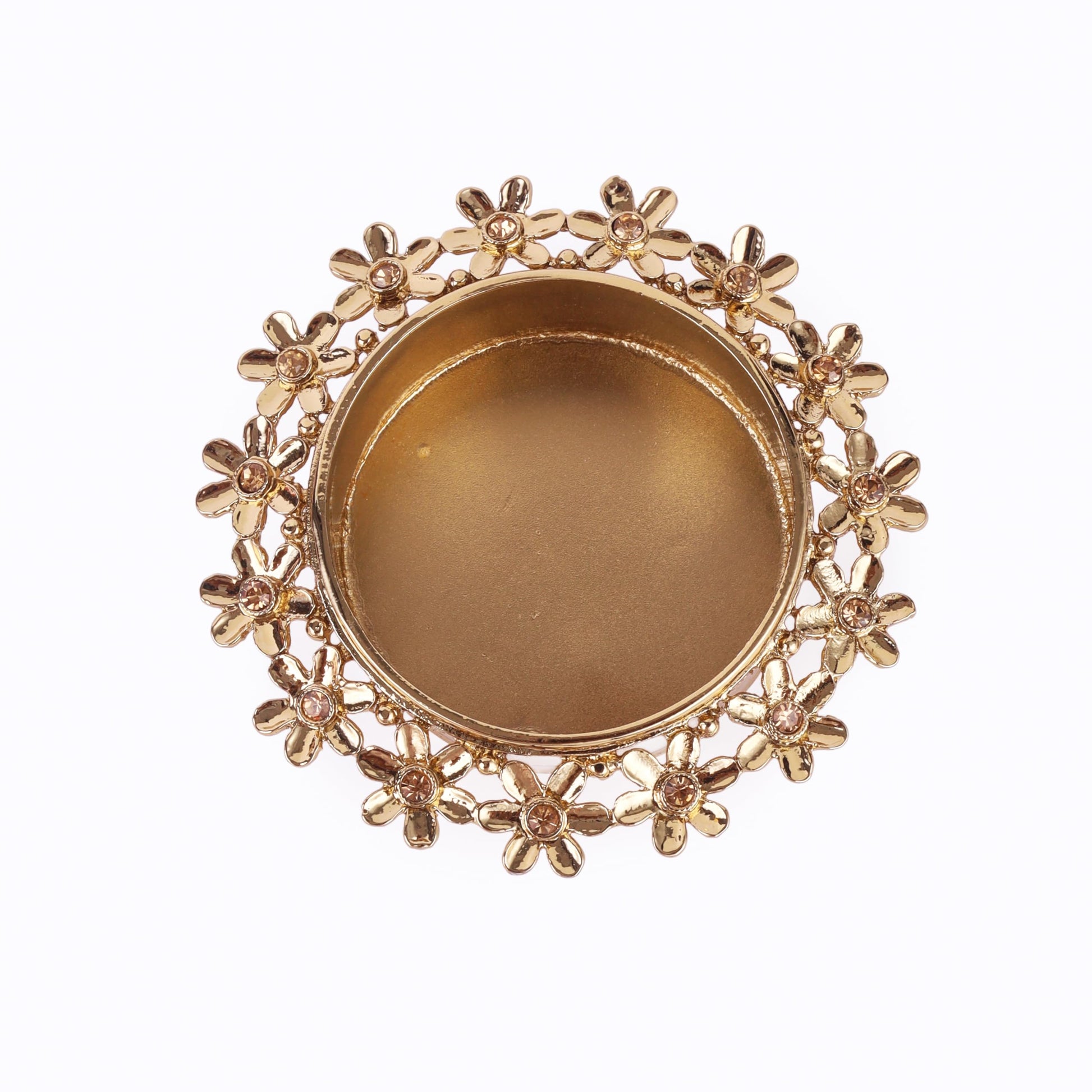 Saloni Fashion Jewellery Traditional Attractive Flower Design Brass Gold Plated Festival Decorative Deep / Diya