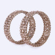 Saloni Fashion Jewellery Traditional Dazzling Round and Rectangle Gold Plated Brown Stone Set of 2 Bangles For Women - view 3
