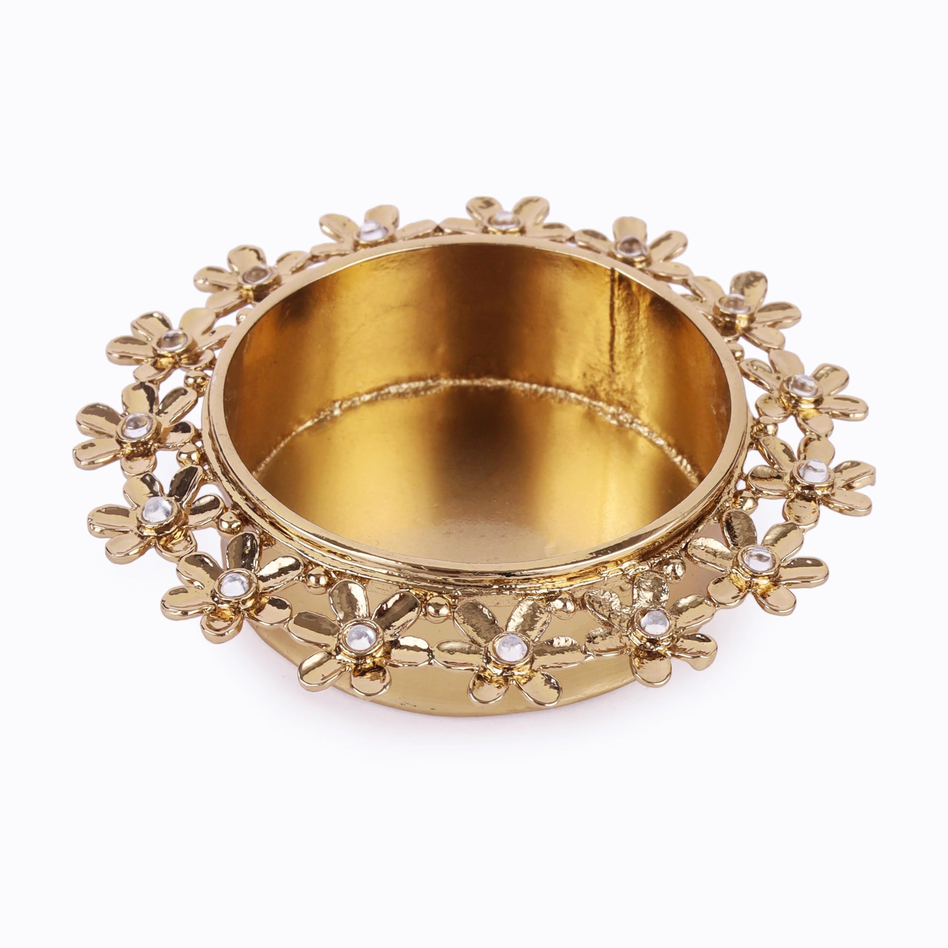 Saloni Fashion Jewellery Traditional Astonish Flower Design Brass Gold Plated Festival Decorative Deep / Diya