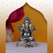 Saloni Fashion Jewellery Lord Ganesha and Devi Laxmi Oxidised Silver Plated Combo Set of 2 Idol/Murti Home And Office Decorative Gifting - view 3