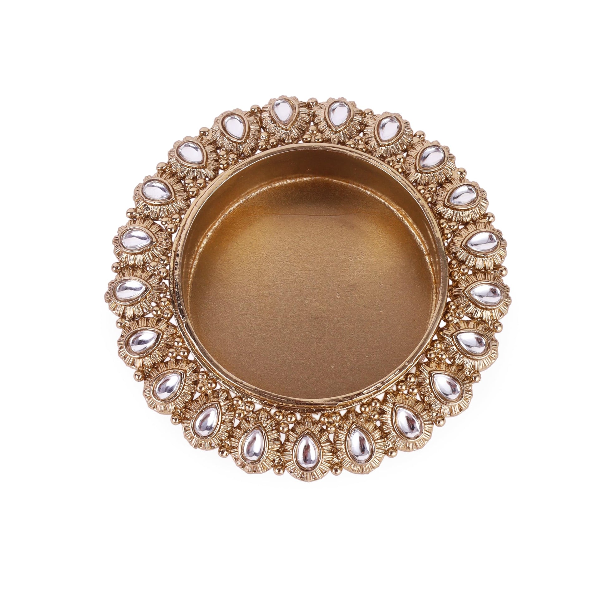 Saloni Fashion Jewellery Traditional Creative Round and Oval Shape Brass Gold Plated Festival Decorative Deep / Diya