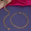Saloni Fashion Jewellery Traditional Incredible Oval Shape Gold Plated Set of 2 Anklet(Payal) For Women