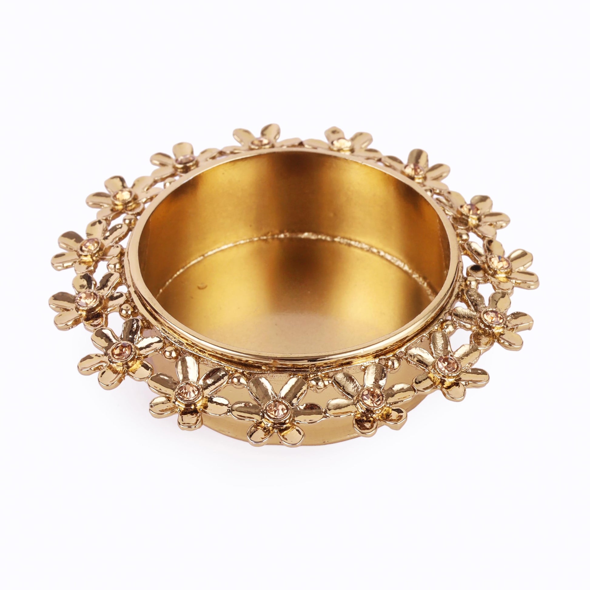 Saloni Fashion Jewellery Traditional Attractive Flower Design Brass Gold Plated Festival Decorative Deep / Diya