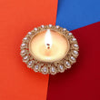 Saloni Fashion Jewellery Traditional Creative Round and Oval Shape Brass Gold Plated Festival Decorative Deep / Diya