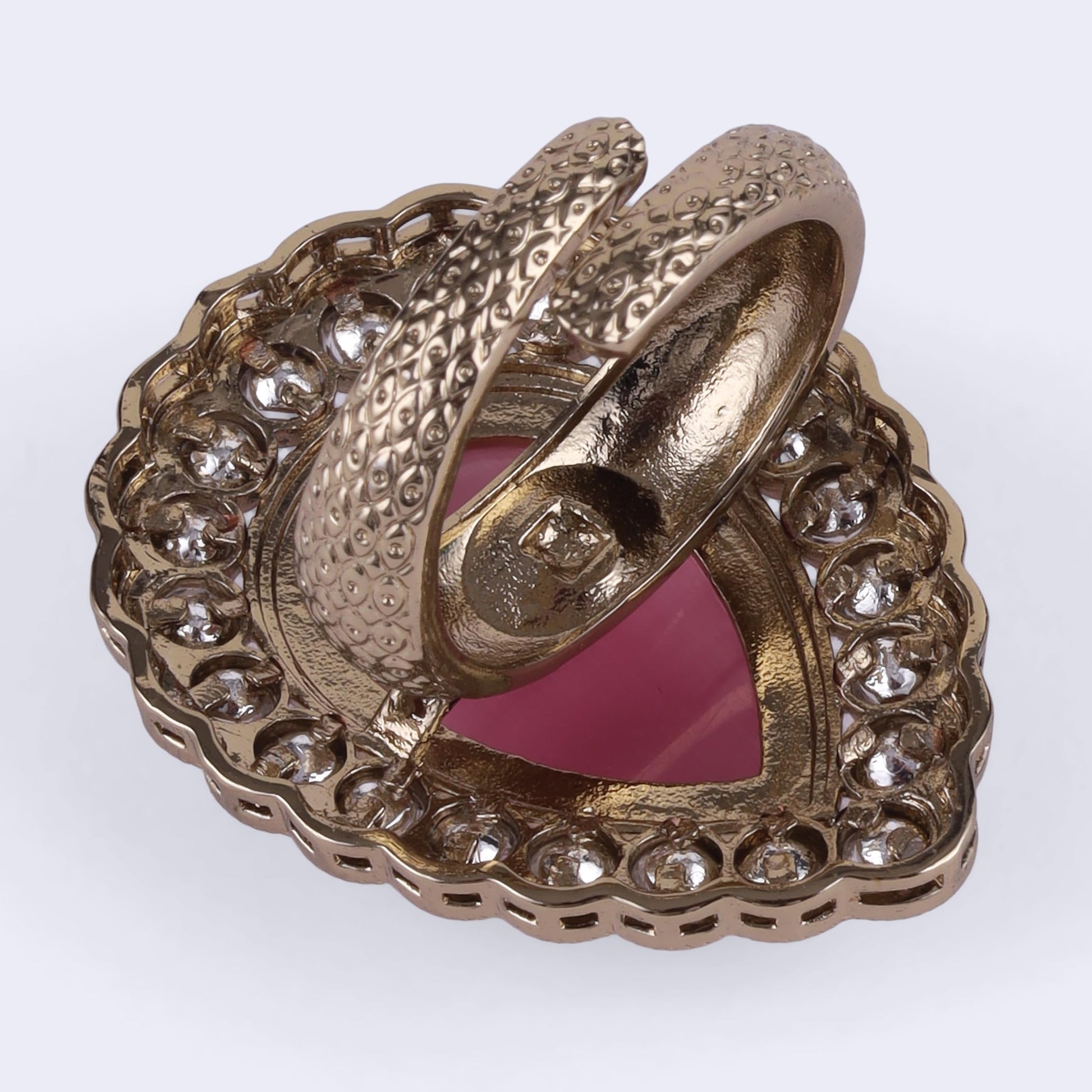 Saloni Fashion Jewellery Beautiful Oval Shape Gold Plated Adjustable Finger Ring For Women and Girls