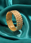 Saloni Fashion Jewellery Lavish Round Shape White Kundan Stone Gold Plated Set Of 4 Bangle Set For Women and Girls - view 5