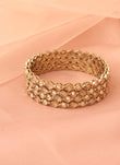 Saloni Fashion Jewellery Pretty Rectangle and Round Shape Brown Kundan Stone Antique Gold Plated Set Of 4 Bangle Set For Women and Girls - view 5