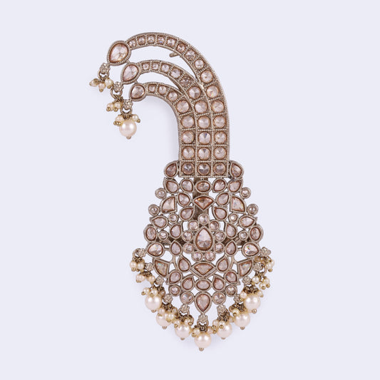 Saloni Fashion Jewellery Traditional Glorious Flower Oval Shape Gold Plated Pagdi Wedding Safa kalgi For Groom