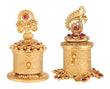 Saloni Fashion Jewellery Traditional Leaf and Peacock and Paisley Gold Plated Brass Set of 2 Combo Sindoor Dani/Dibbi For Women - view 2