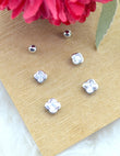 Saloni Fashion Jewellery Flower Design Combo of 3 Silver Plated Stud Earring For Women and Girls